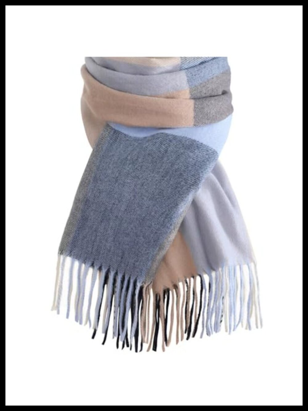 Womens Plaid Blanket Scarf Oversized Pashmina Shawl Winter Wrap